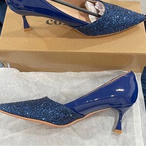 Shimmering Navy Glitter Women's Heels